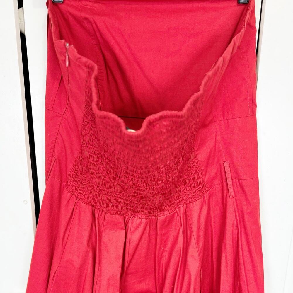Ashley‎ Stewart Red Strapless Smocked Back Pleated Tube A-Line Dress Size 16 - Picture 3 of 10